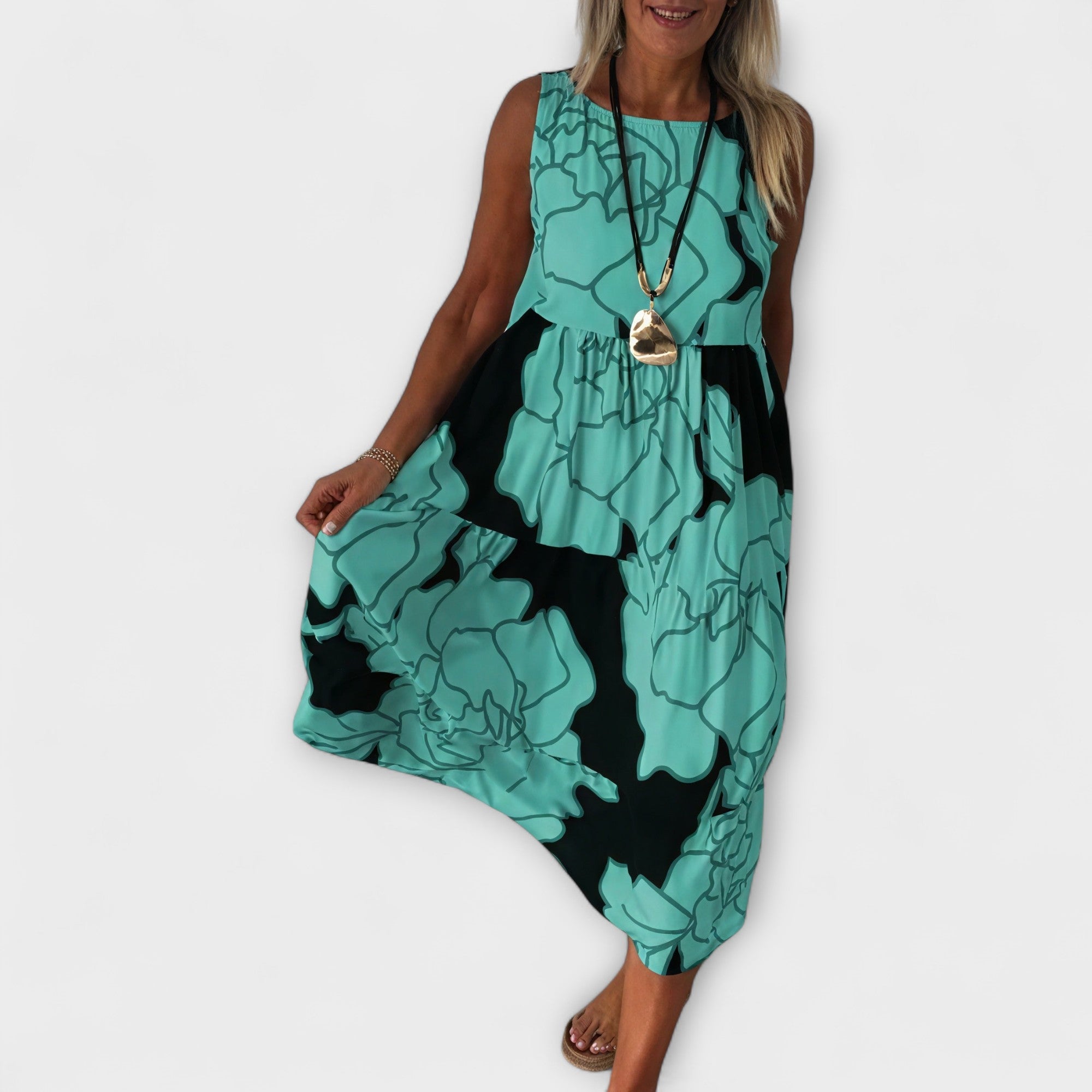 Selma | Abito midi floreale con gonna a balze — 4