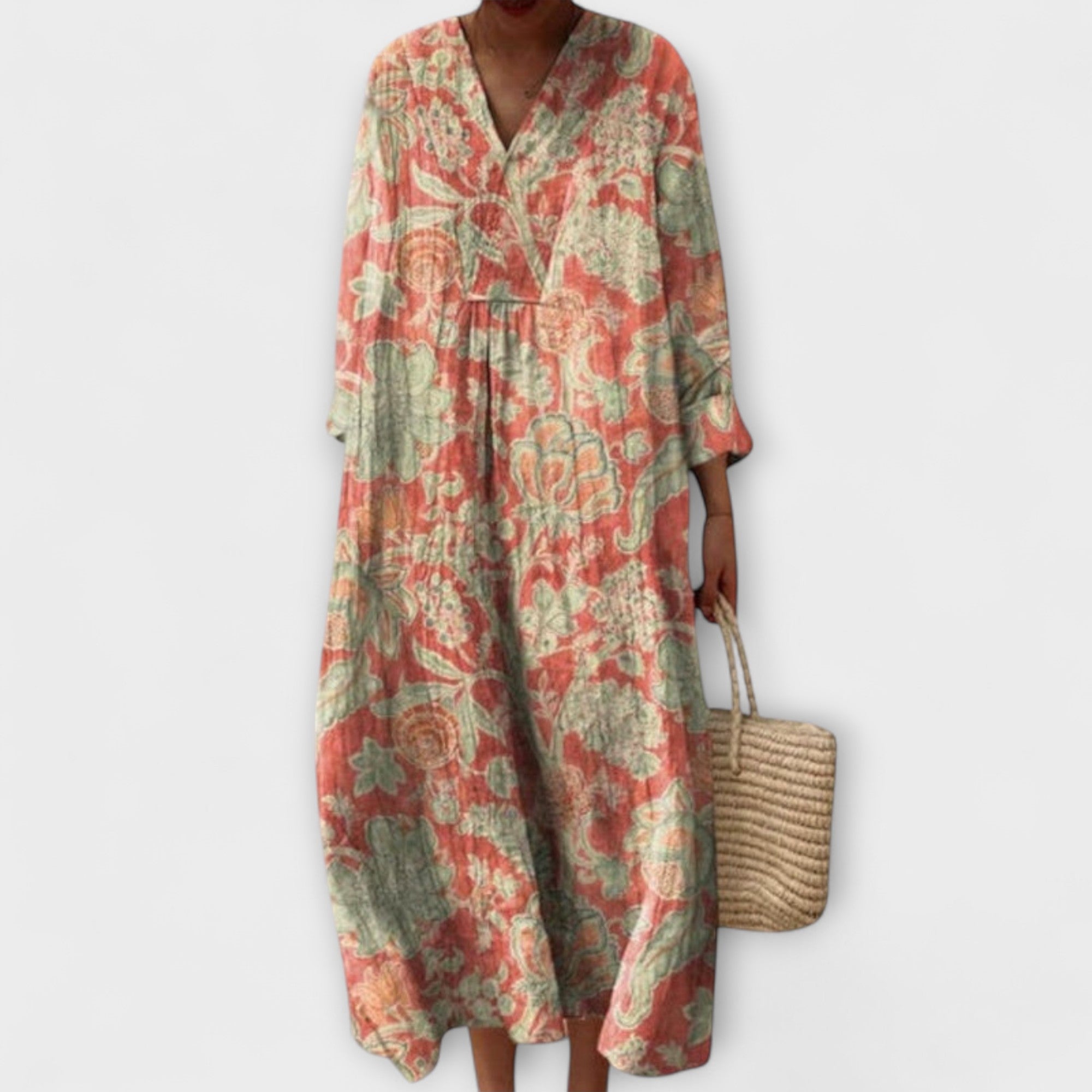 Angelika | Abito midi dal design floreale vintage — 3