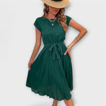Clara | Abito midi casual, a pieghe, a maniche corte — 3