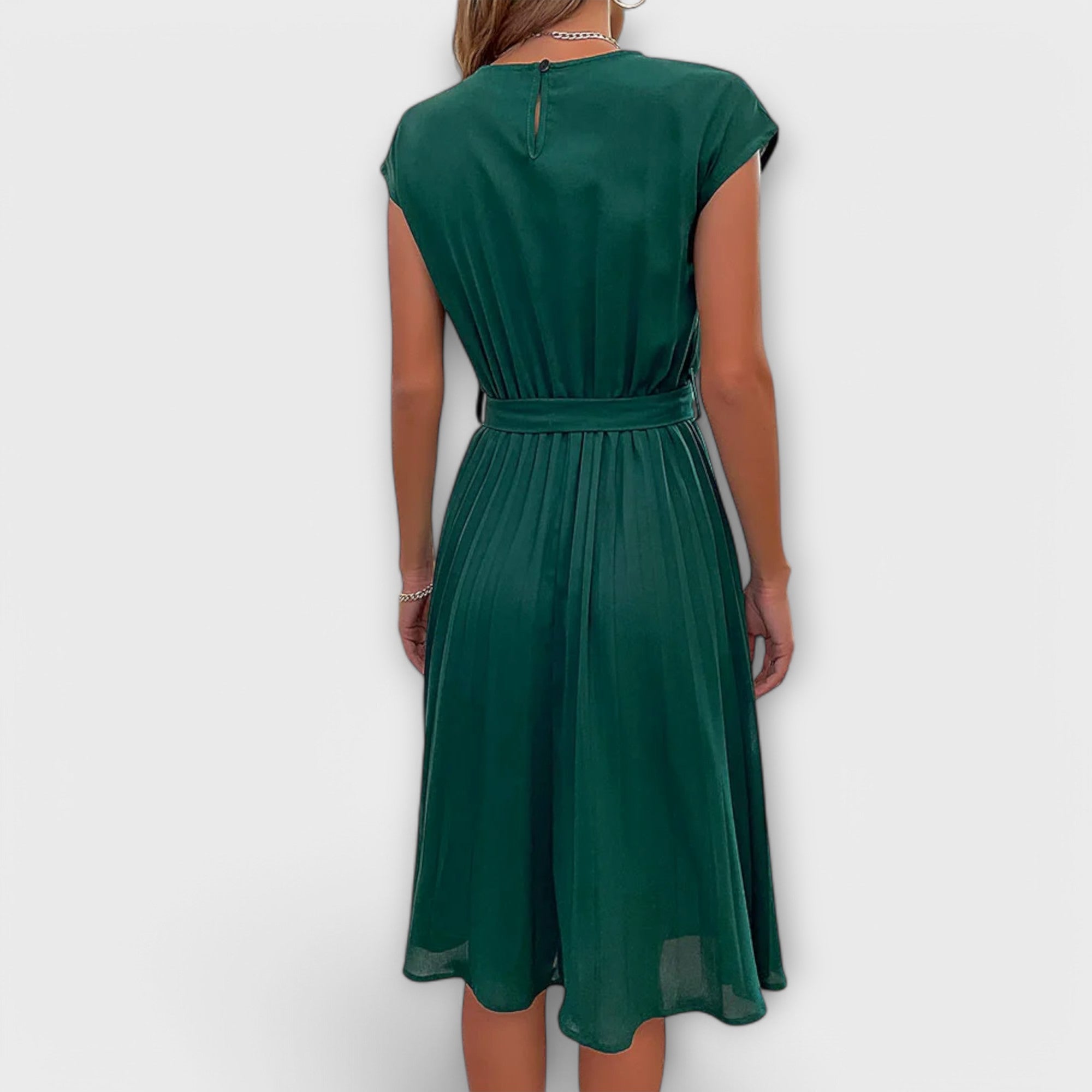 Clara | Abito midi casual, a pieghe, a maniche corte — 4