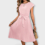 Clara | Abito midi casual, a pieghe, a maniche corte — 5