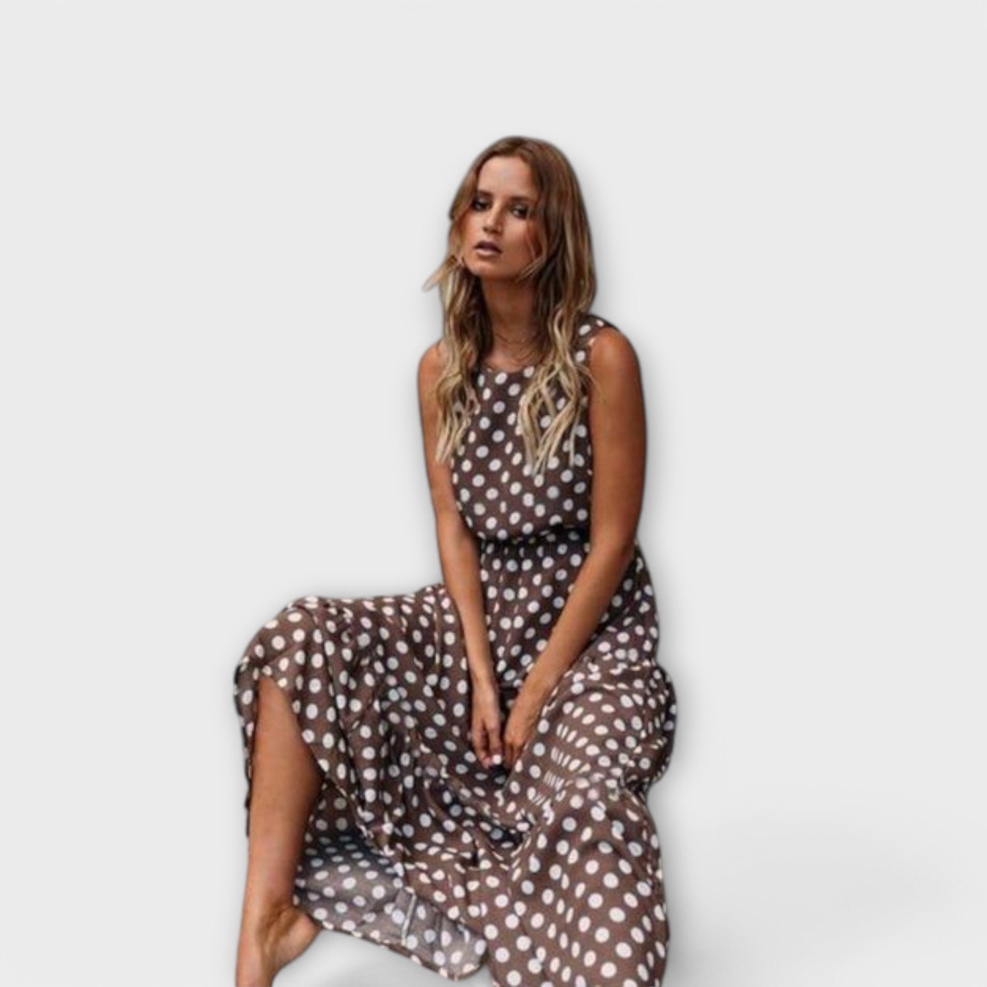 Mona | Abito midi boho a pois — 1