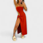 Lara | Abito body con fascia e spacchetti laterali — 6