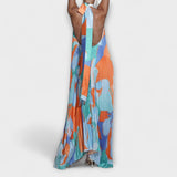 Adele | Abito midi chic plissettato con scollo all'americana, schiena scoperta e cinturino — 2