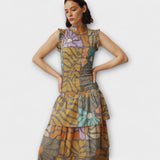 Anja | Abito midi botanico multicolore — 3