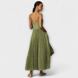 Margaretha | Abito midi con gonna a pieghe realizzato in tulle con design bustier — 4