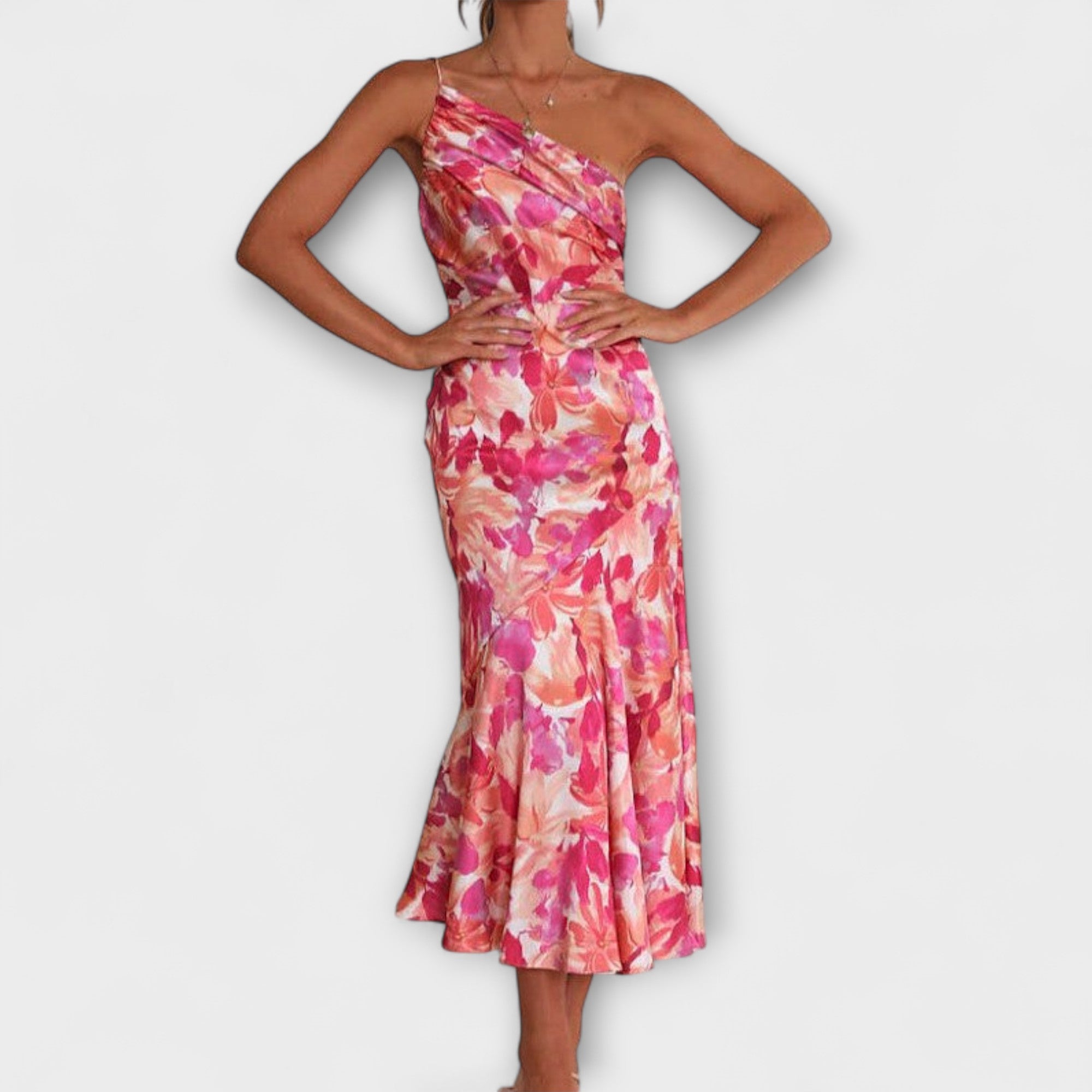Hanna | Abiti eleganti con stampa floreale asimmetrici — 1
