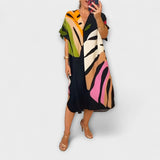 Nora | Abito casual con stampa di foglie colorate — 1