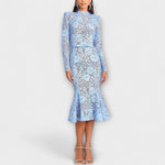 Monika | Elegante abito midi realizzato in pizzo floreale — 1