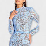 Monika | Elegante abito midi realizzato in pizzo floreale — 2
