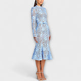 Monika | Elegante abito midi realizzato in pizzo floreale — 3