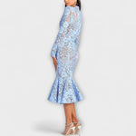 Monika | Elegante abito midi realizzato in pizzo floreale — 5