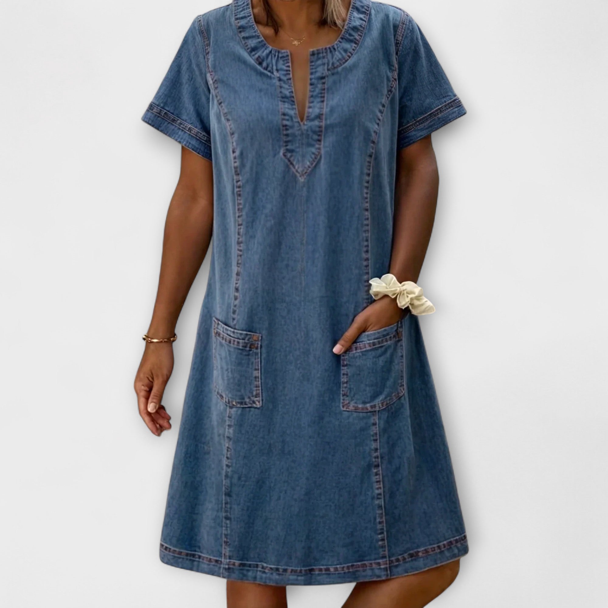 Mina | Abito in morbido denim — 2