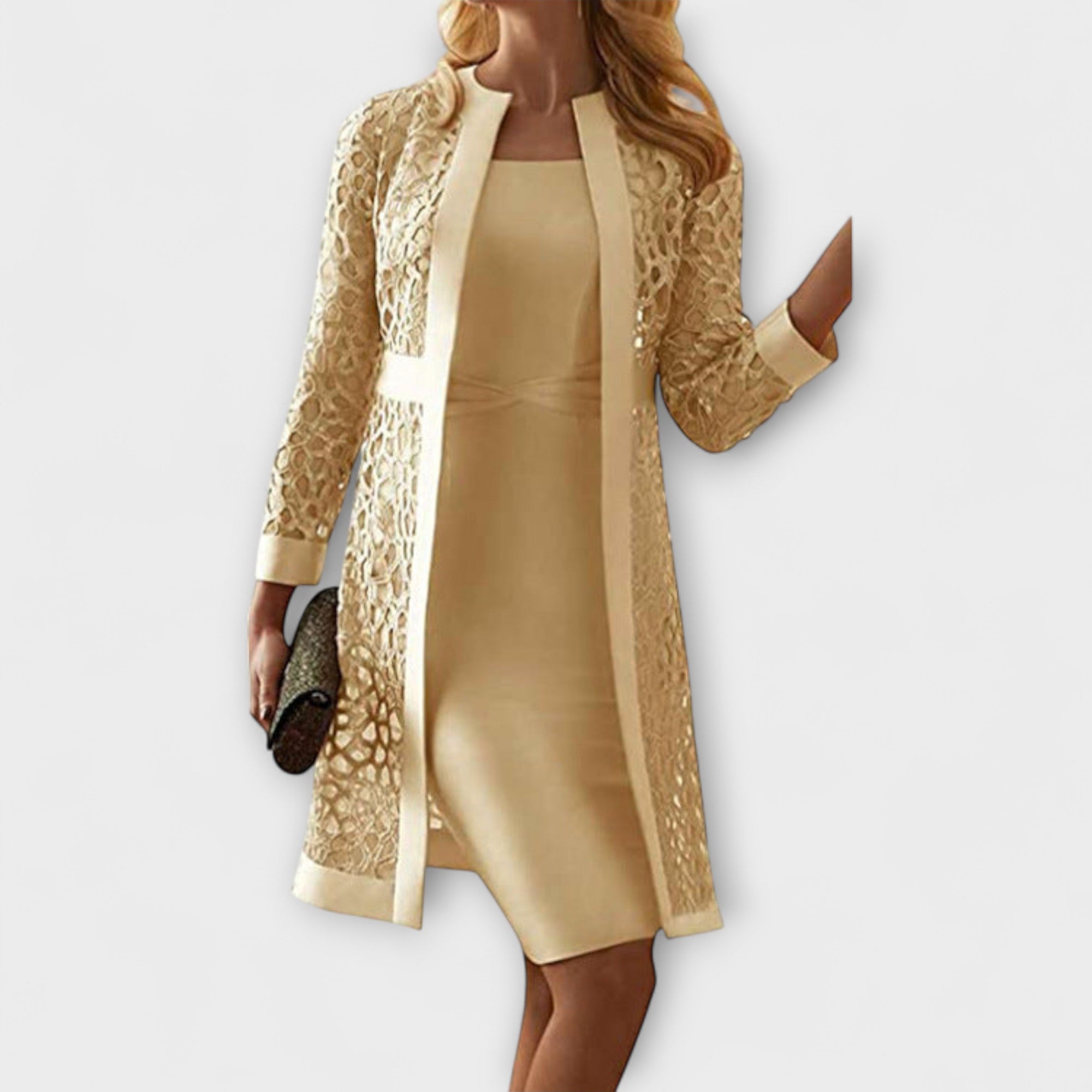Annette | Elegante abito in pizzo due pezzi — 4