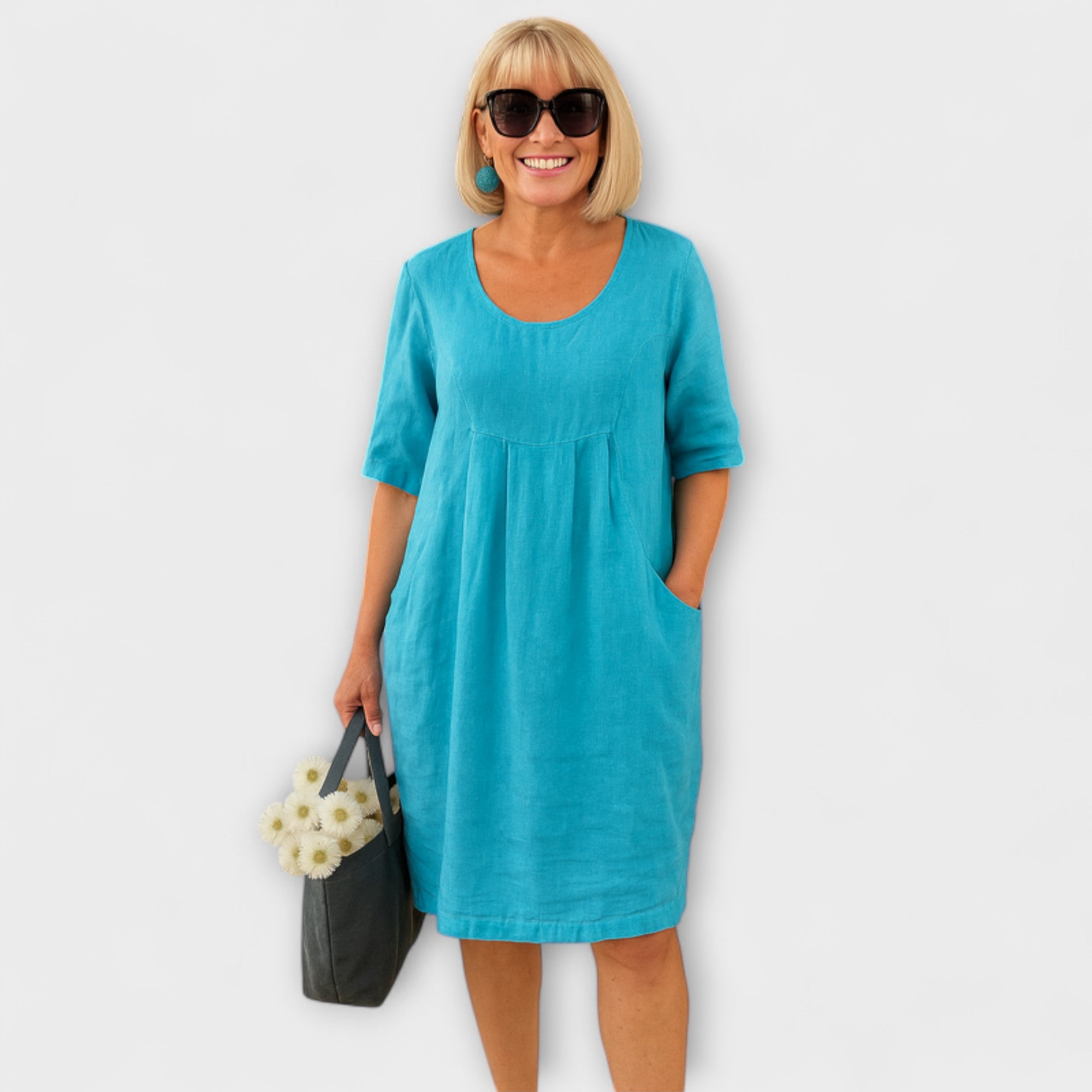 Therese | Abito casual in lino con tasche — 1