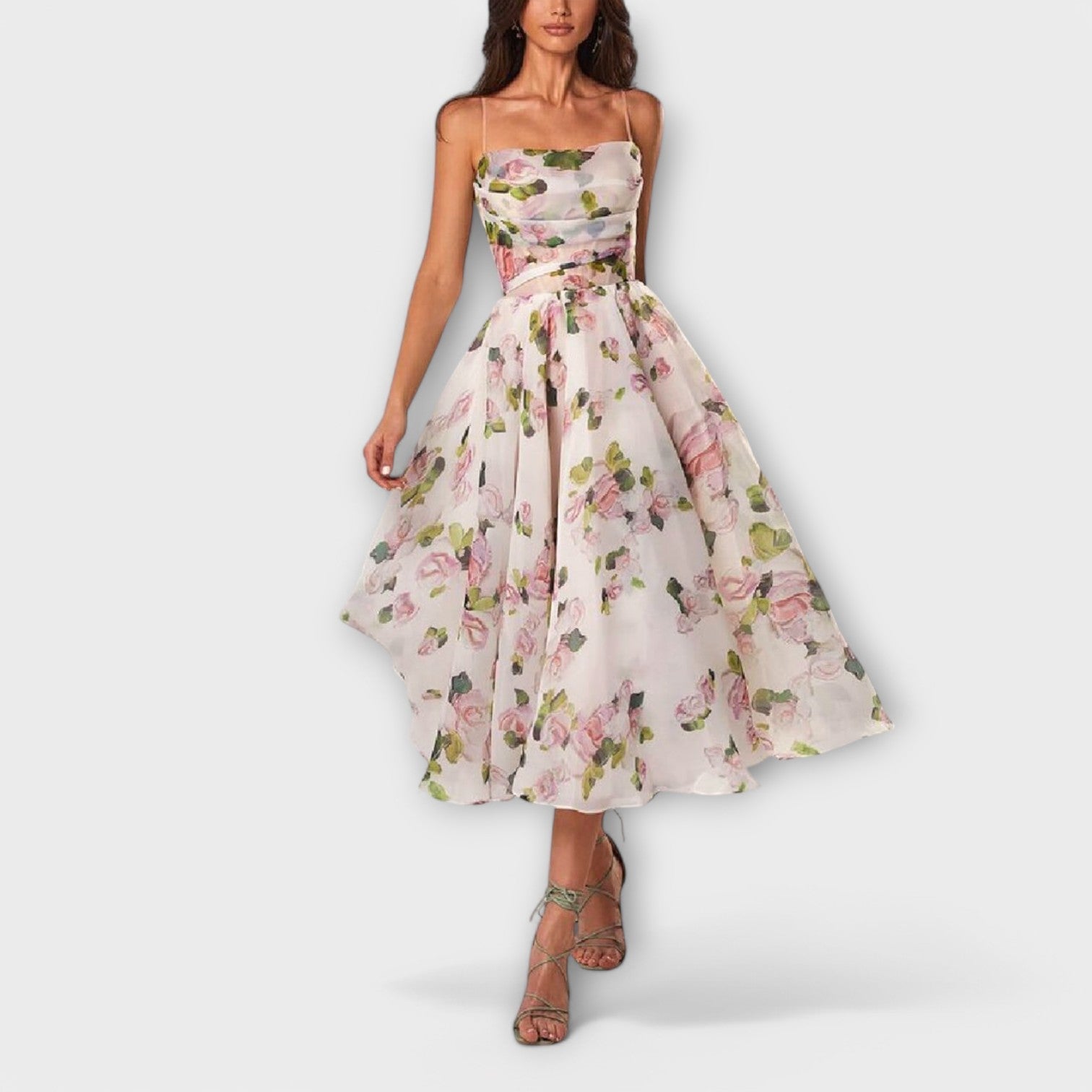 Ute | Elegante abito midi in chiffon — 3