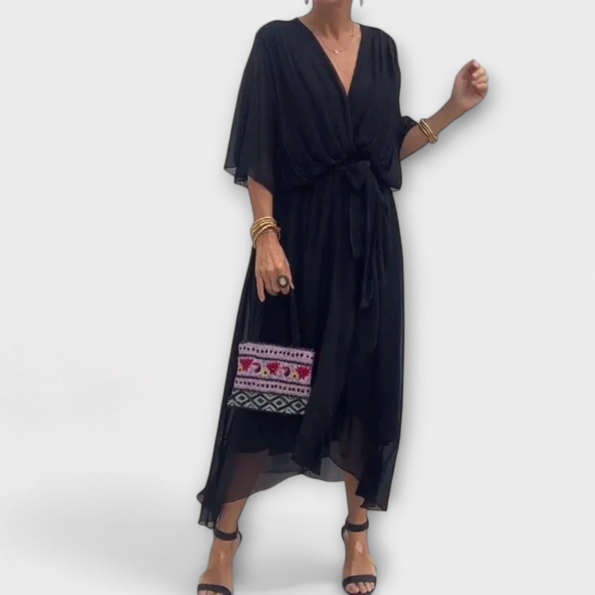 Liselotte | Abito in chiffon con scollo a V — 5