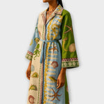 Sabrina | Abito chemisier midi in twill stampato con cintura — 2