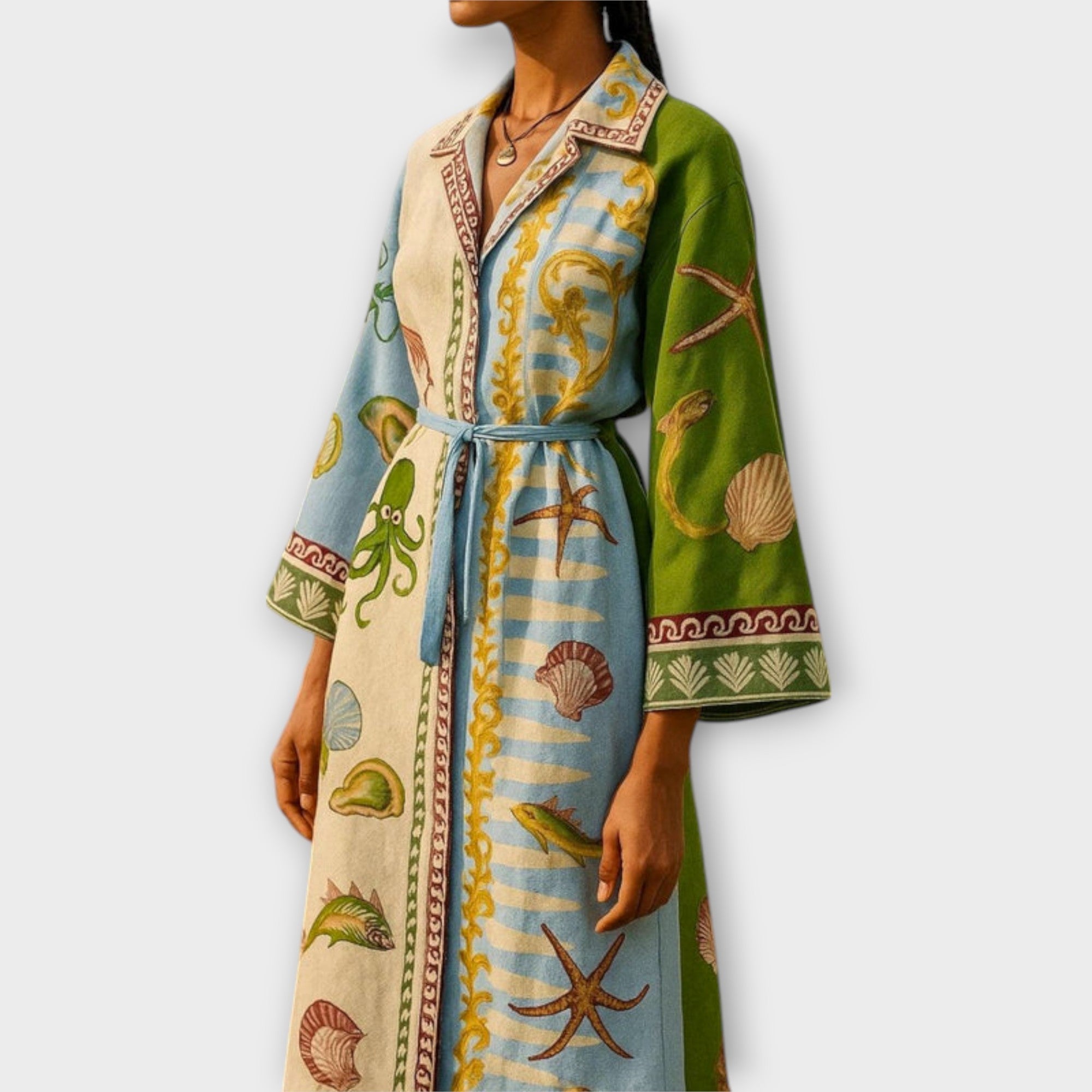 Sabrina | Abito chemisier midi in twill stampato con cintura — 2