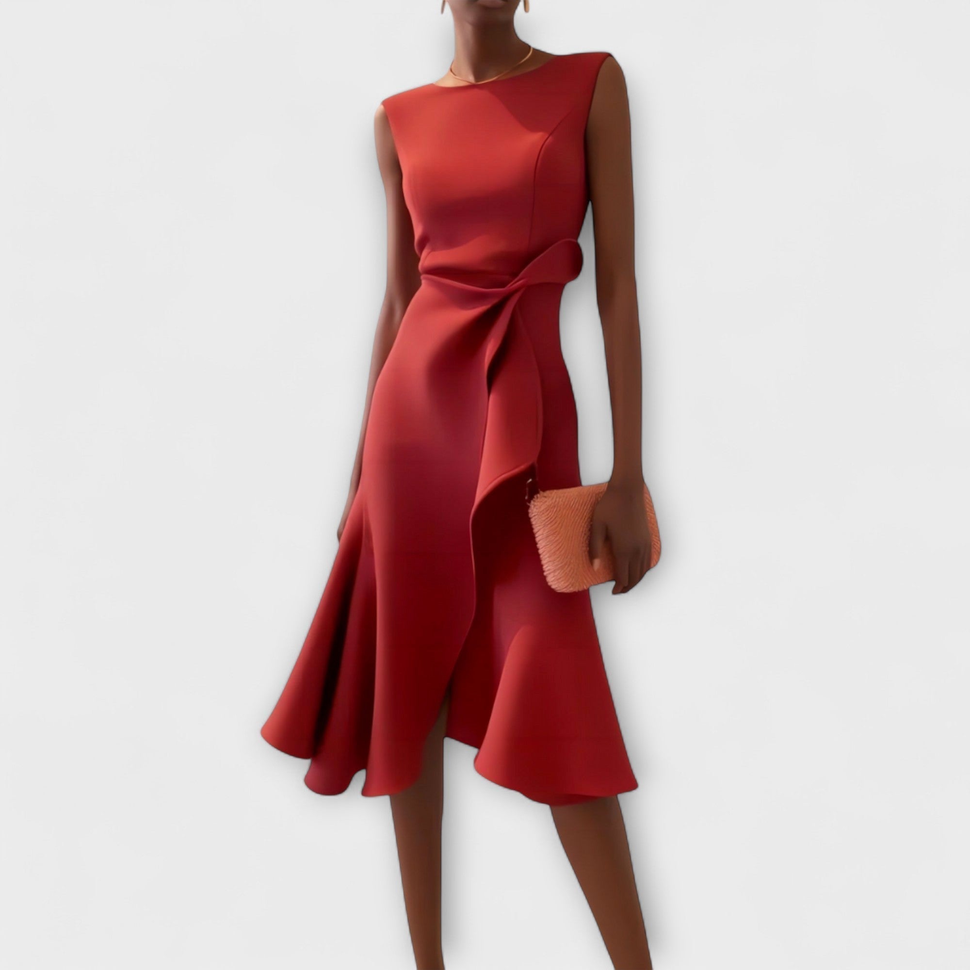 Selina | Abito midi asimmetrico drappeggiato — 1
