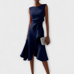 Selina | Abito midi asimmetrico drappeggiato — 3
