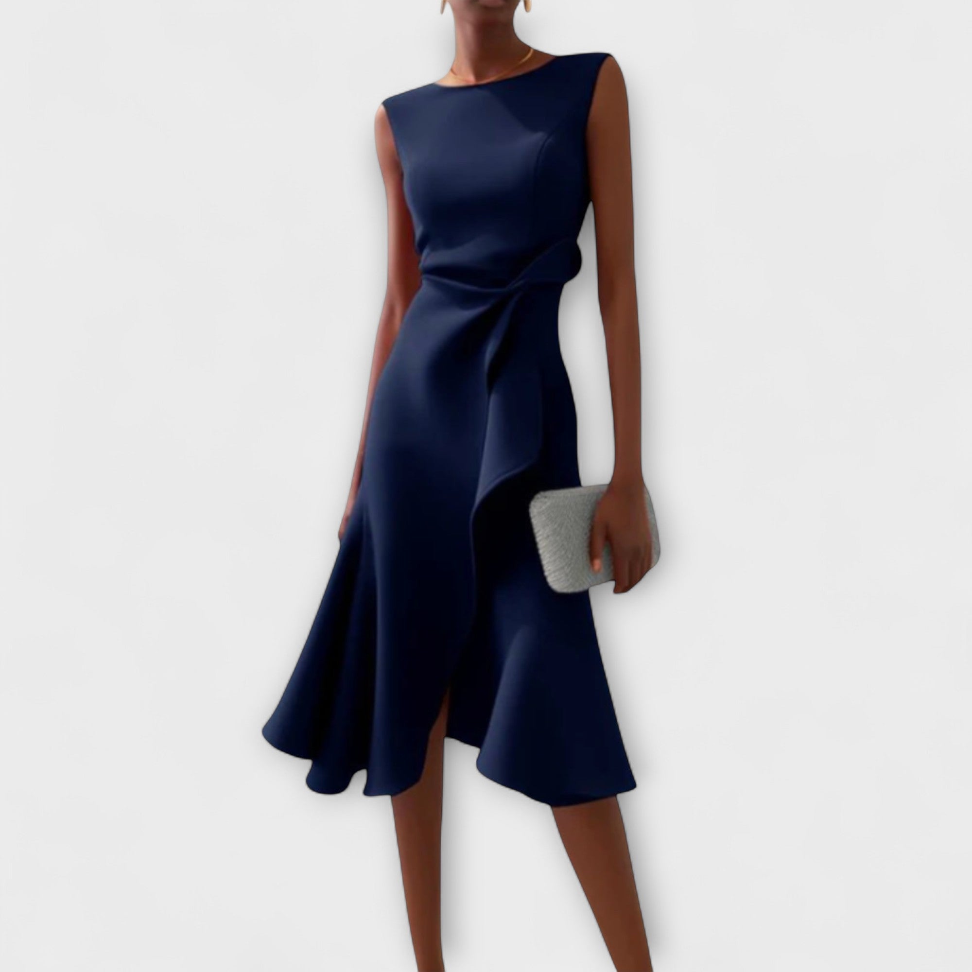 Selina | Abito midi asimmetrico drappeggiato — 3