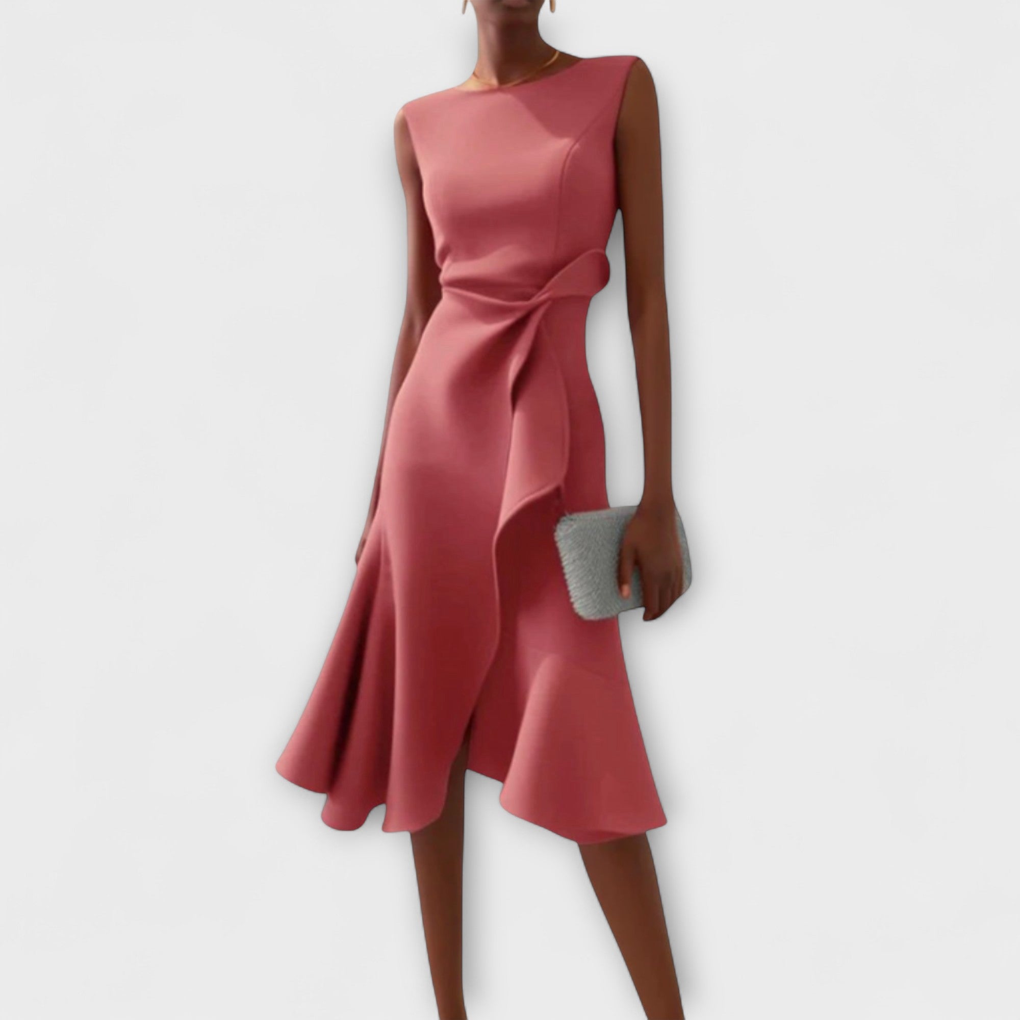 Selina | Abito midi asimmetrico drappeggiato — 4