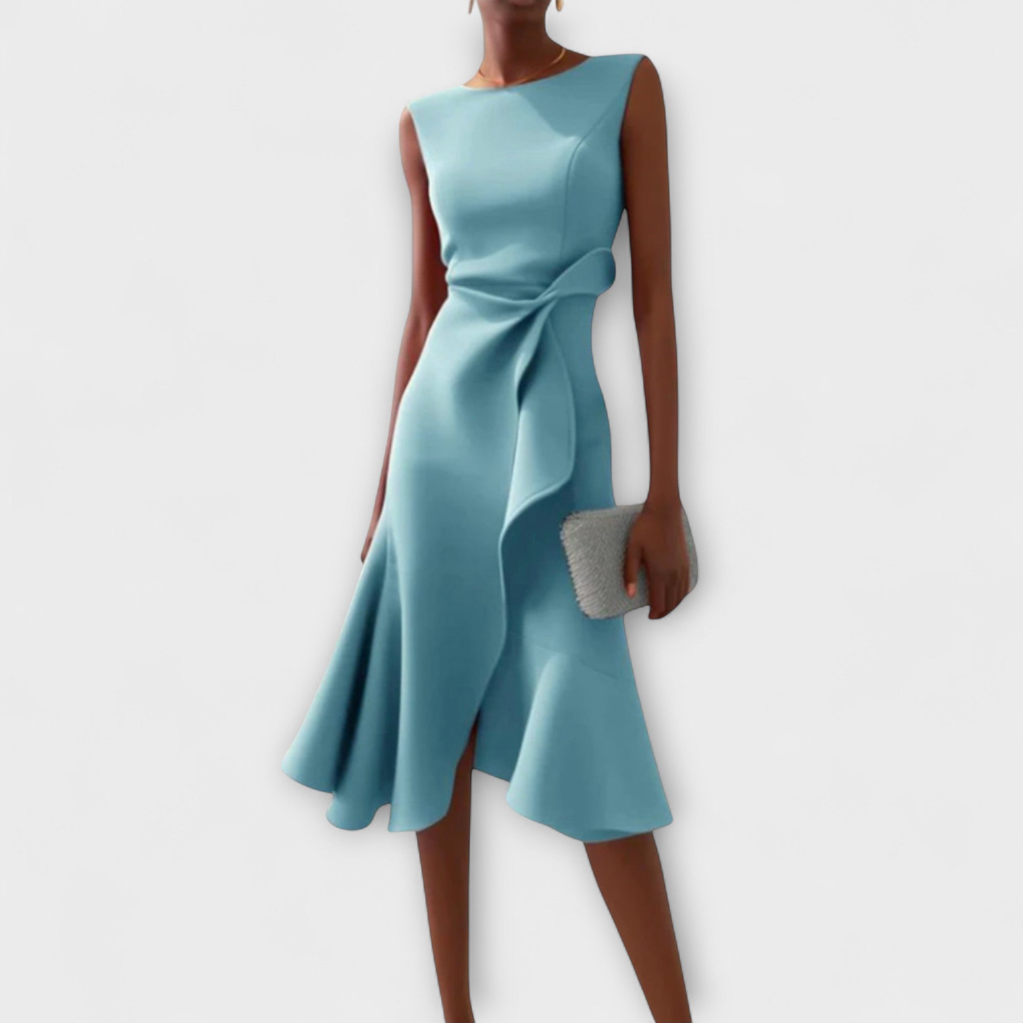 Selina | Abito midi asimmetrico drappeggiato — 5