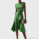 Selina | Abito midi asimmetrico drappeggiato — 7