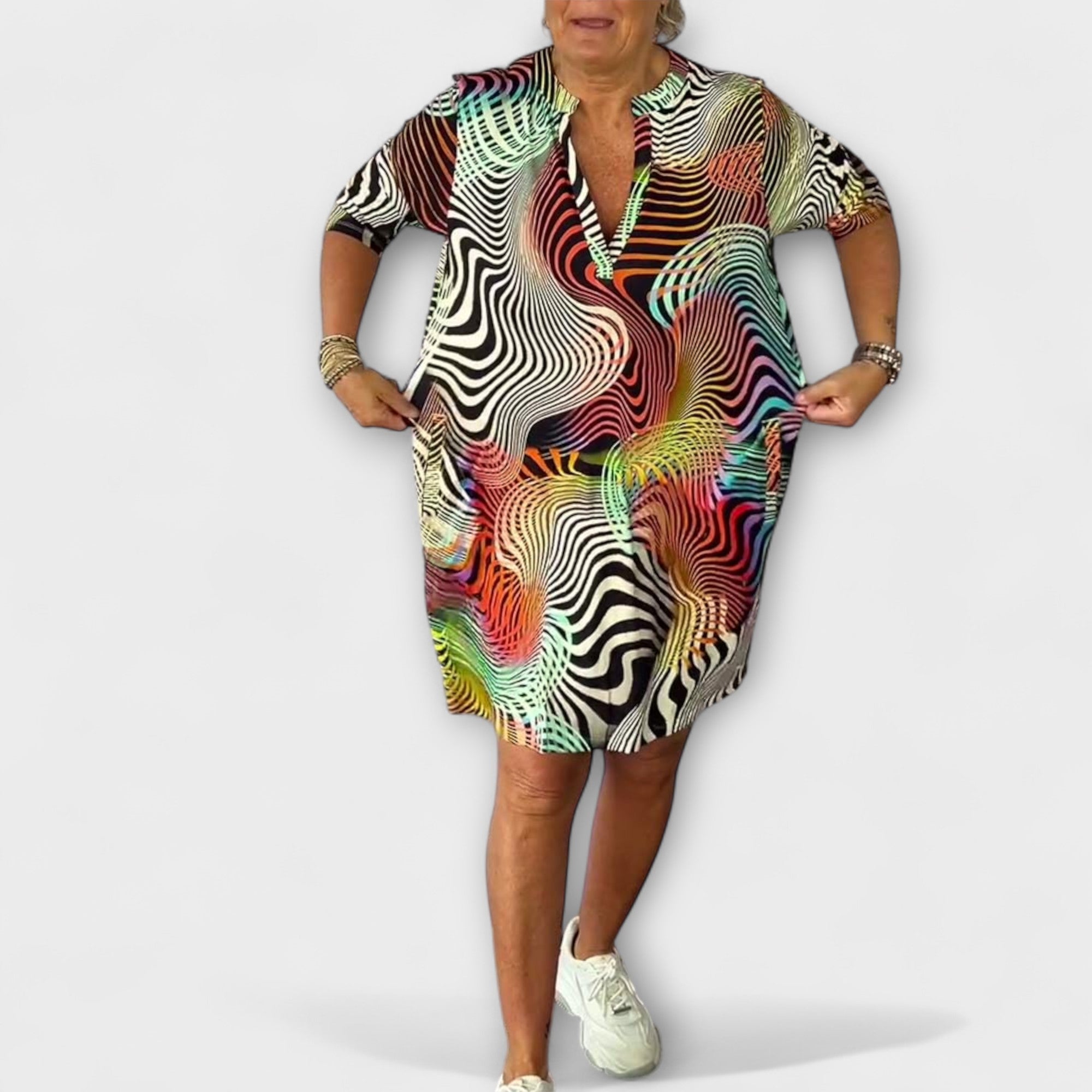 Friederike | Abito colorato con scollo a V — 2
