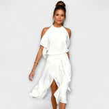 Bianca | Abito elegante con scollo alla moda sulle spalle — 1