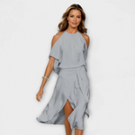 Bianca | Abito elegante con scollo alla moda sulle spalle — 2