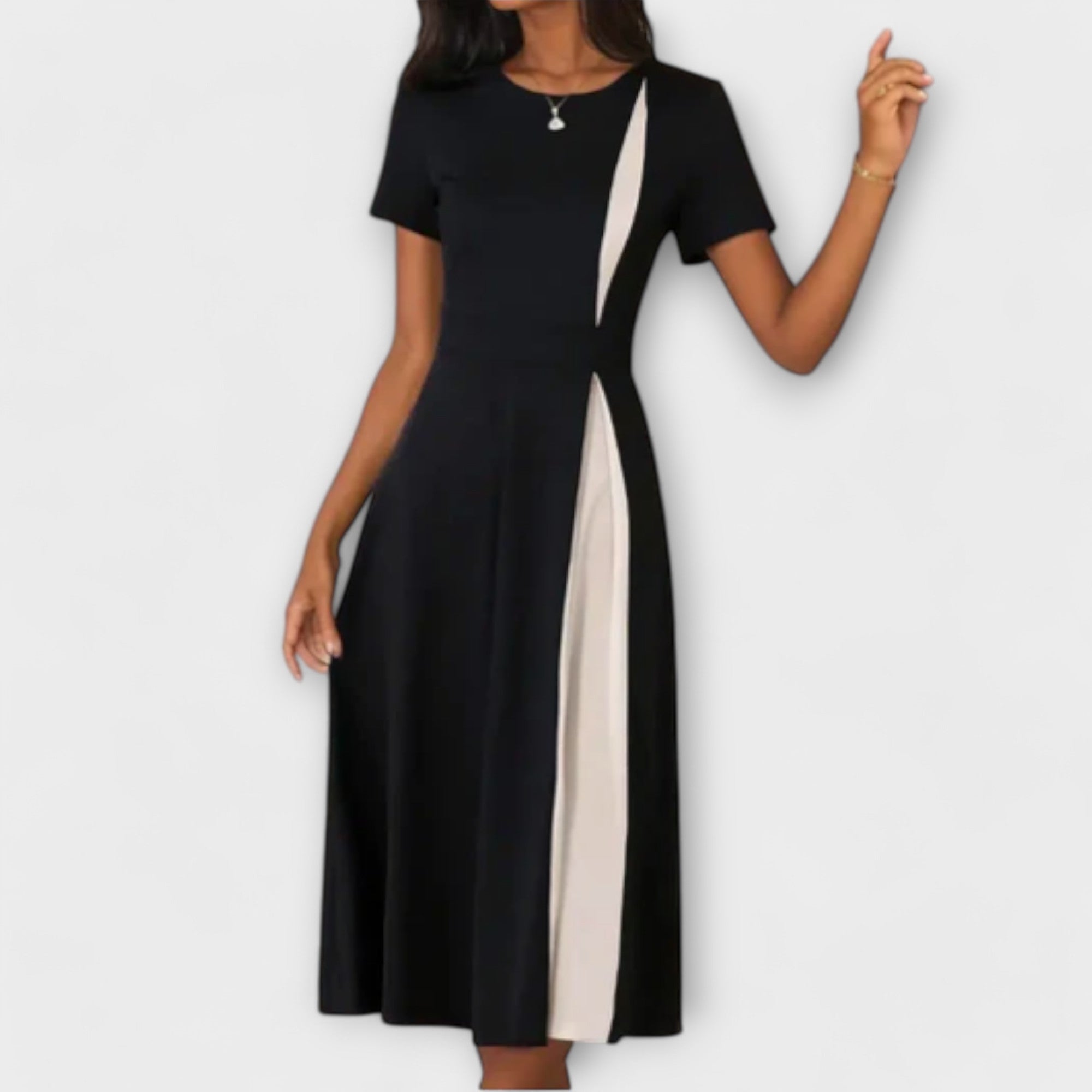 Kerstin | Abito midi bianco e nero — 3