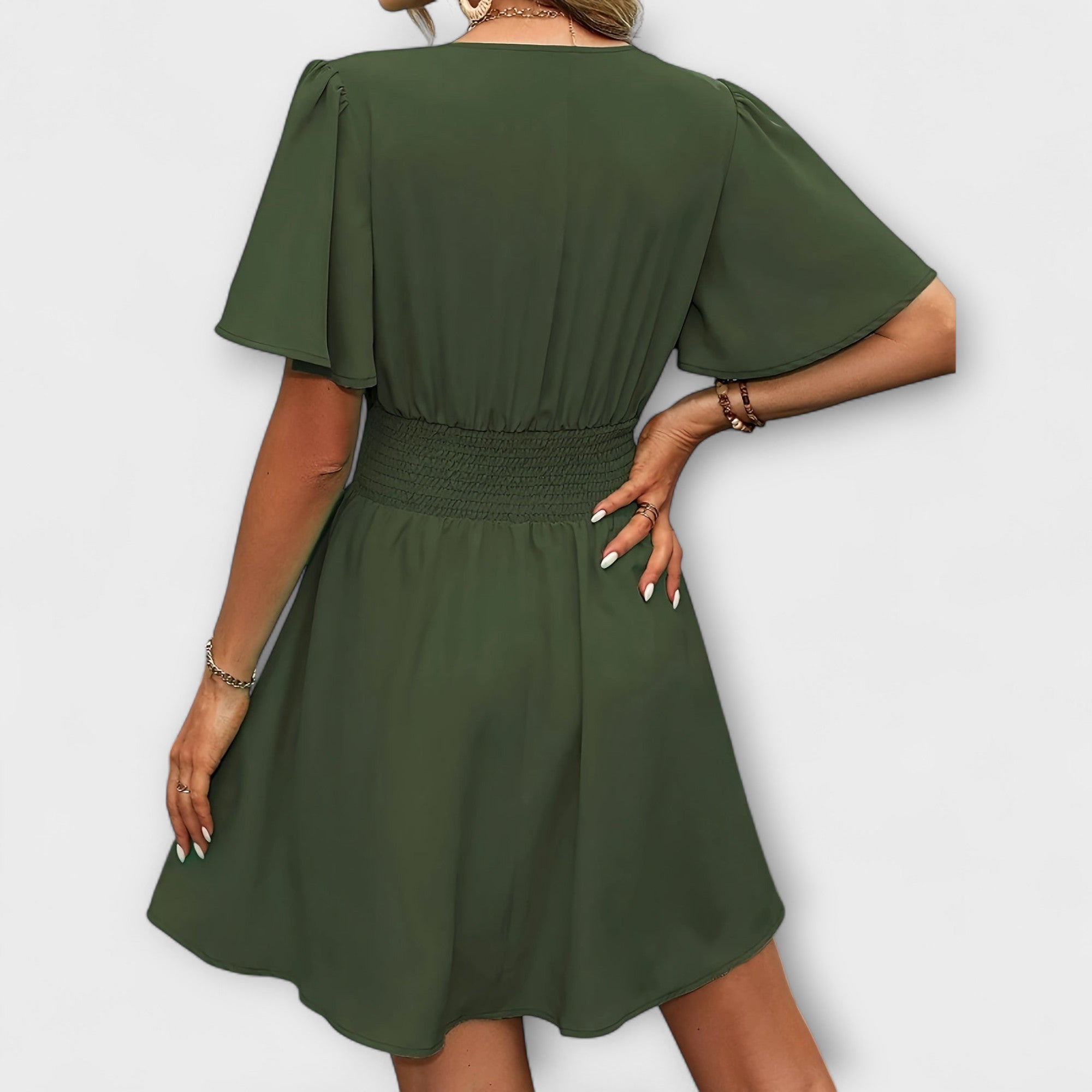 Gudrun | Abito con arricciatura in vita e scollo a V — 5