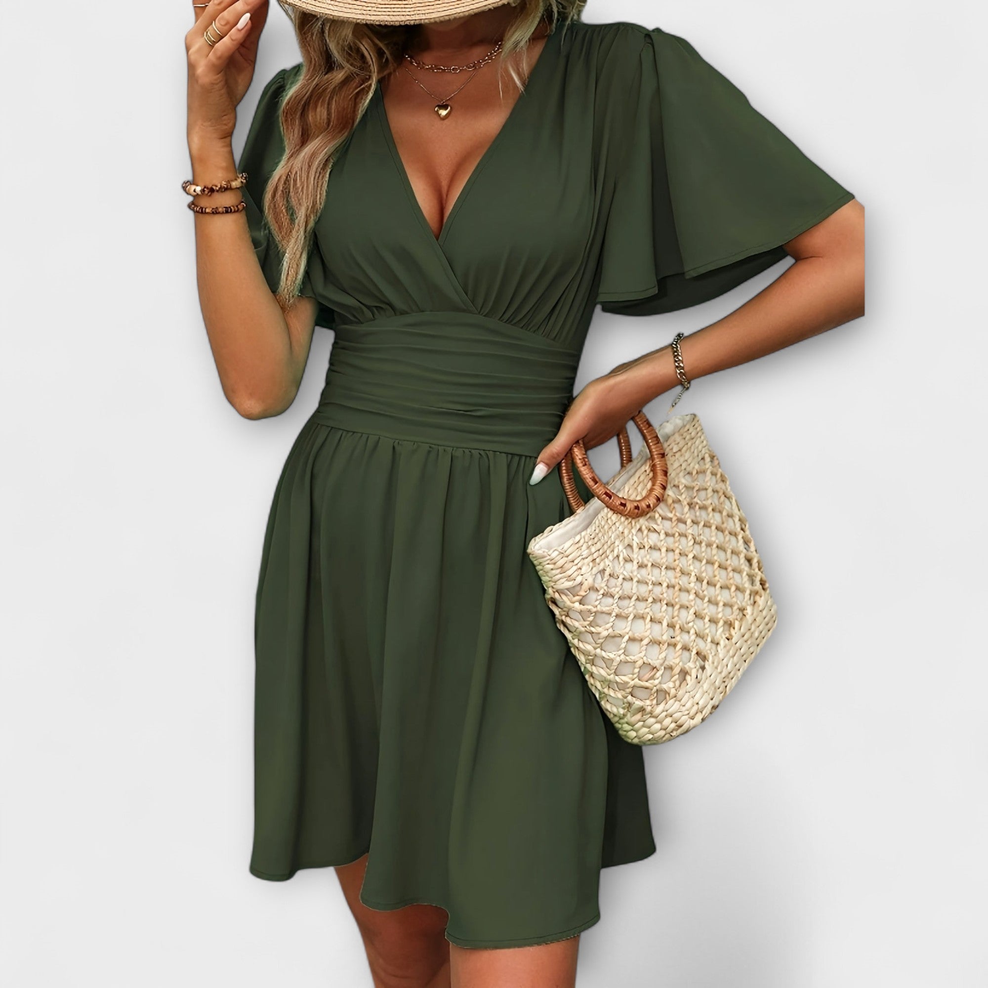 Gudrun | Abito con arricciatura in vita e scollo a V — 6