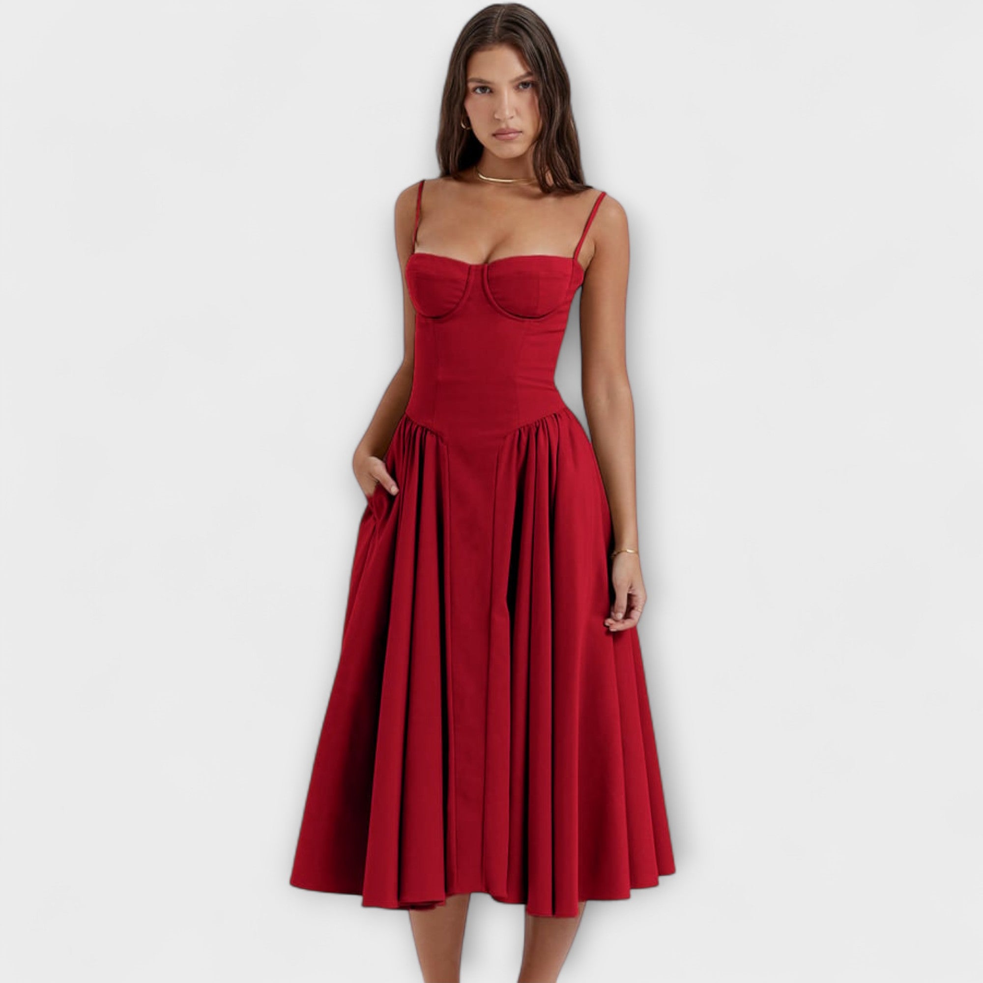 Caroline | Raffinato abito corsetto senza maniche — 5