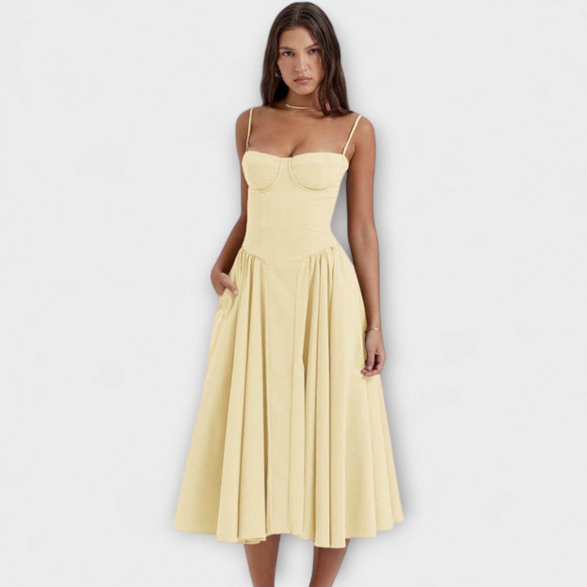 Caroline | Raffinato abito corsetto senza maniche — 9