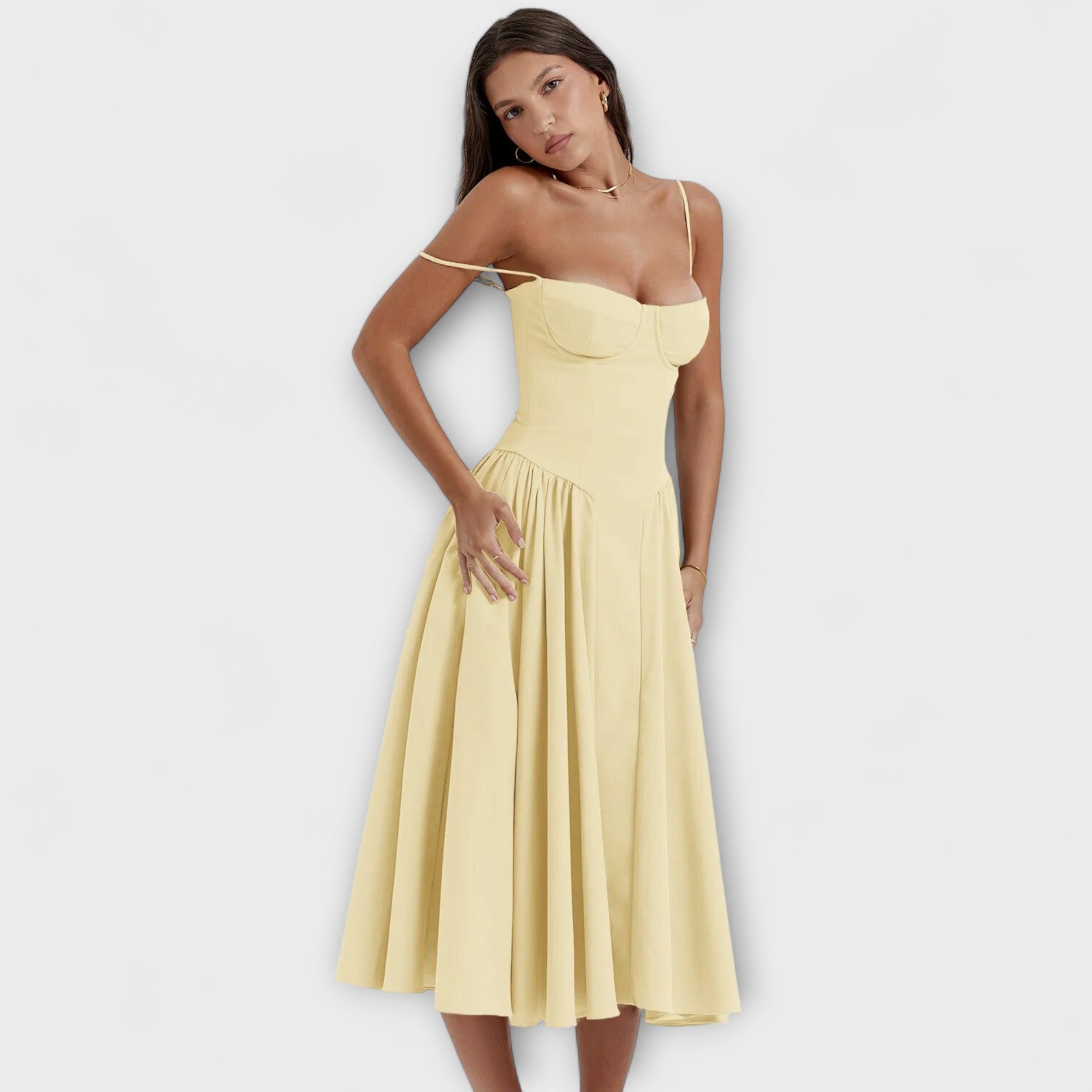 Caroline | Raffinato abito corsetto senza maniche — 10