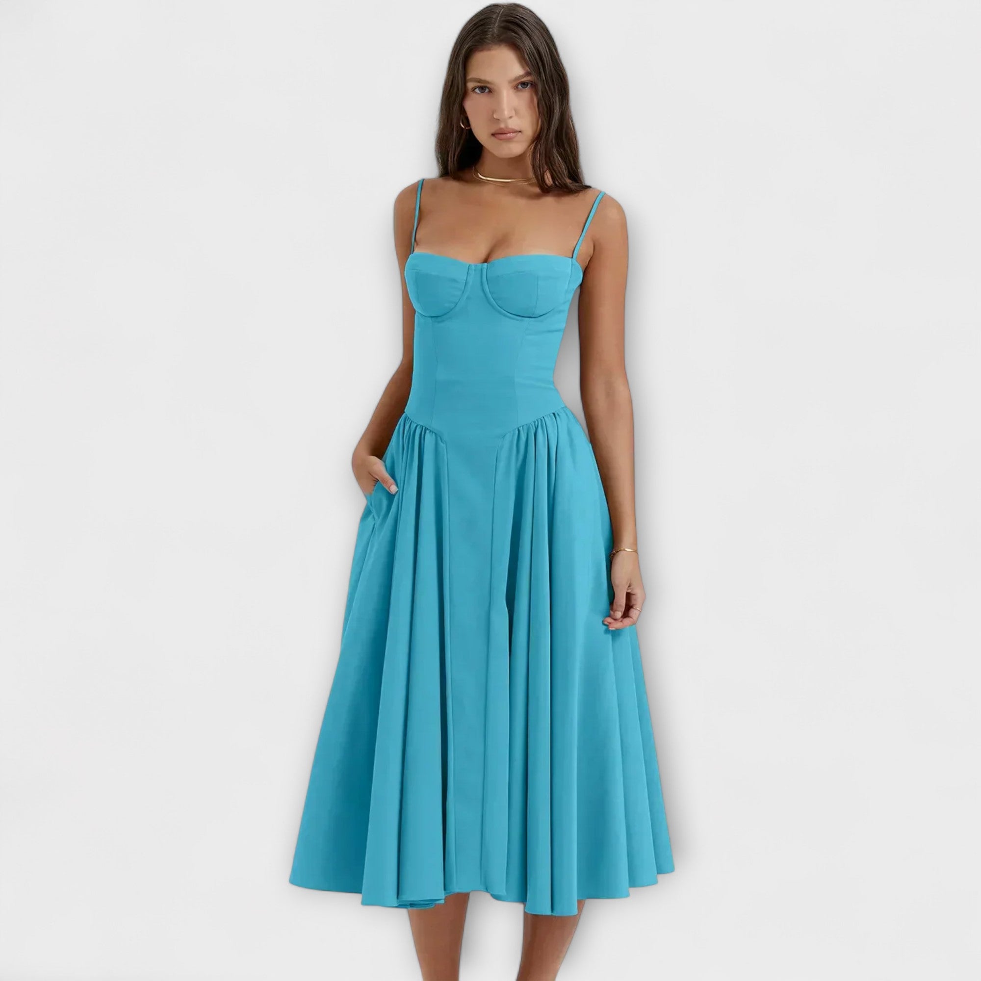 Caroline | Raffinato abito corsetto senza maniche — 21