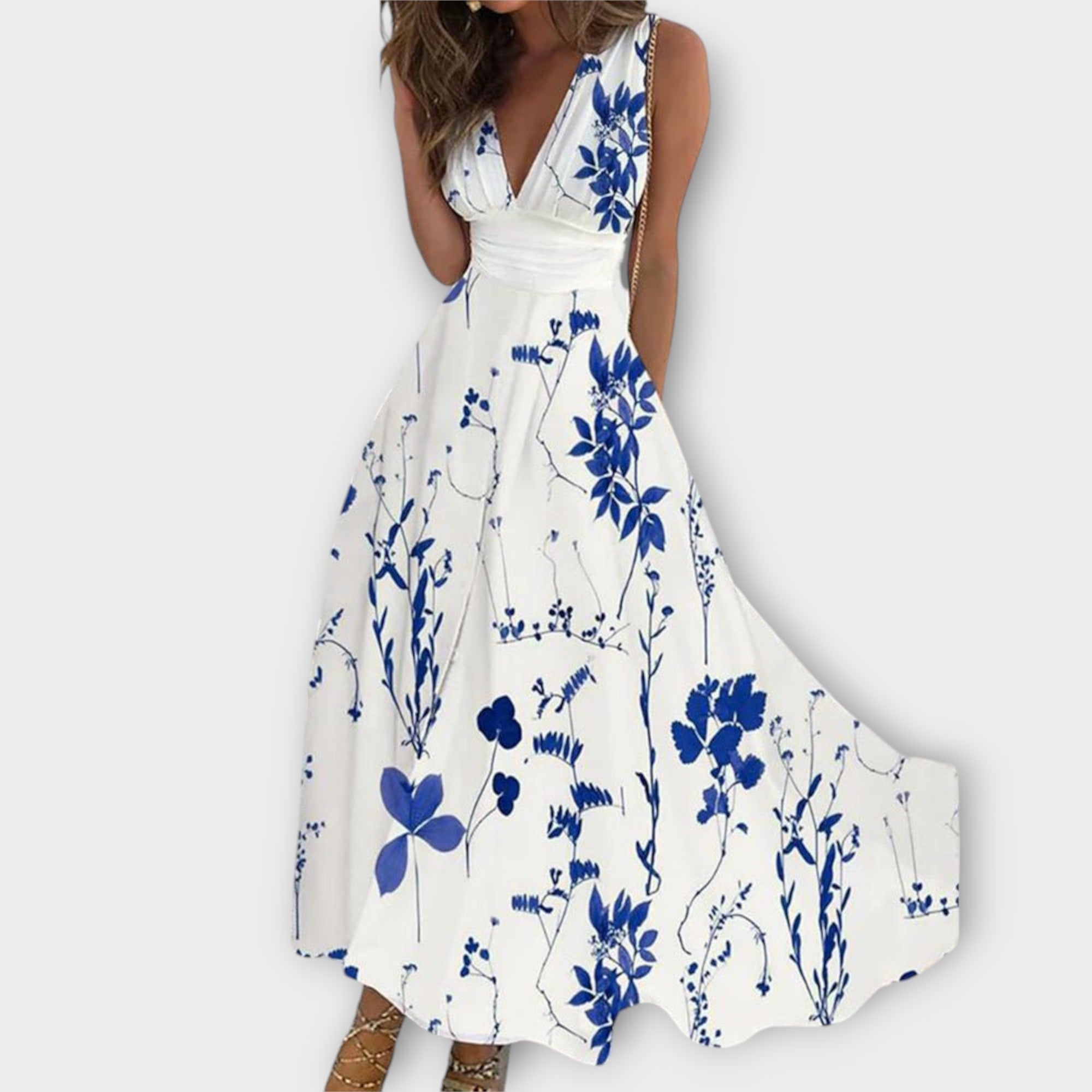 Wanda | abito floreale con scollo a V — 2
