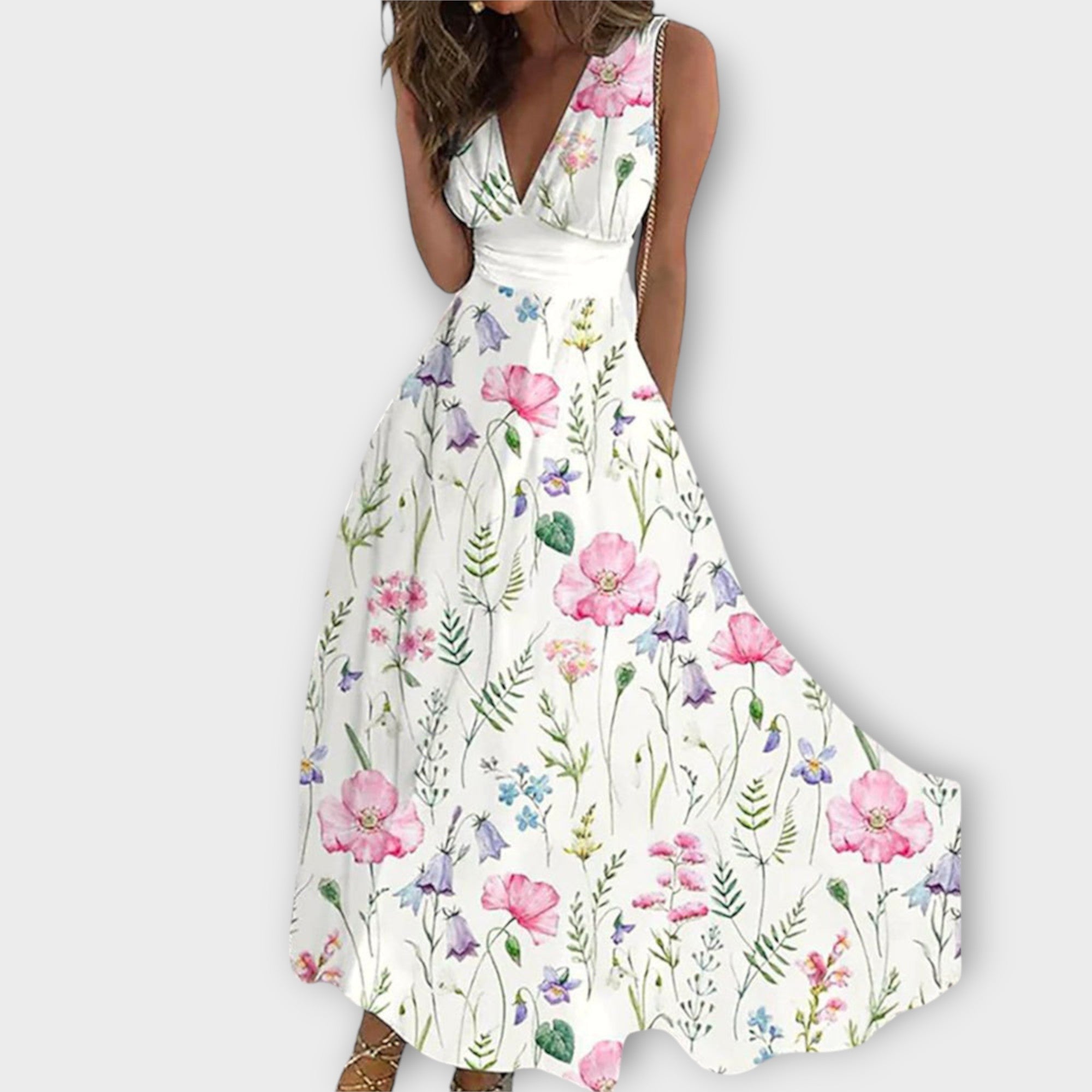 Wanda | abito floreale con scollo a V — 3
