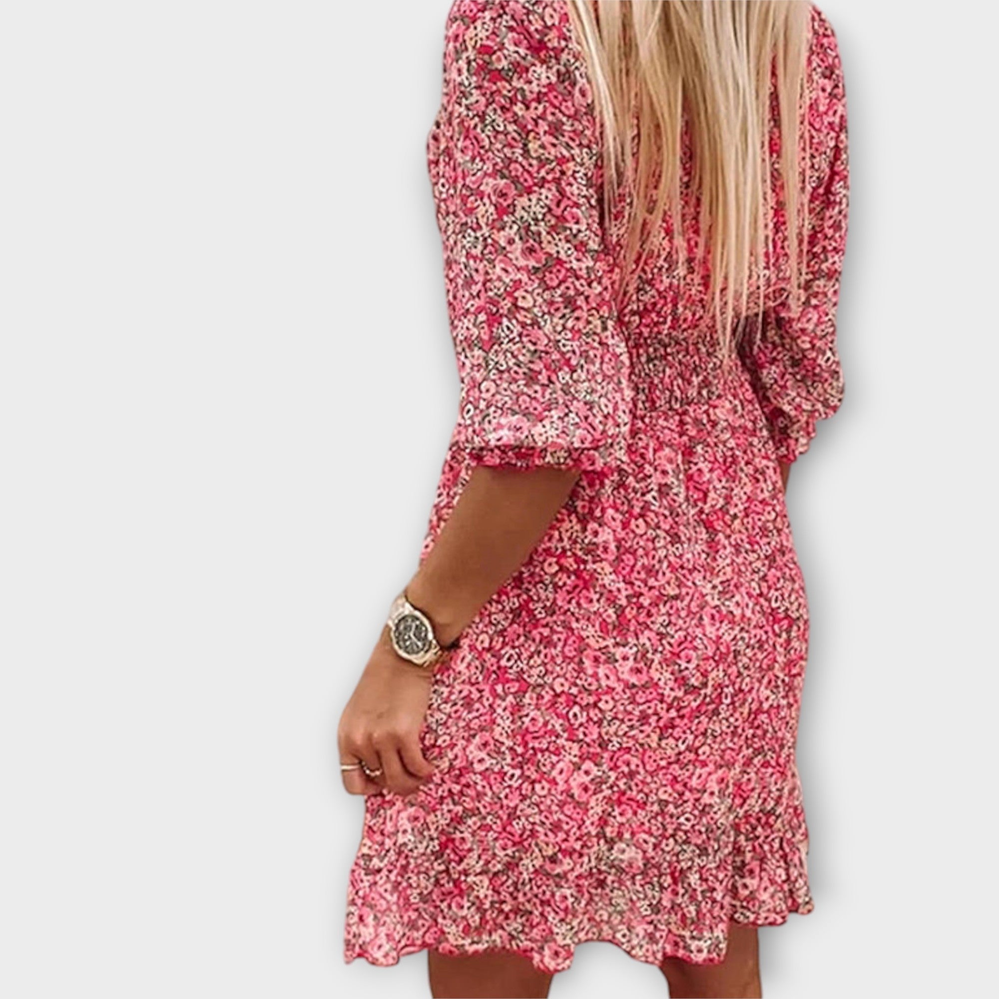 Minna | Abito da donna con maniche a sbuffo floreale — 5