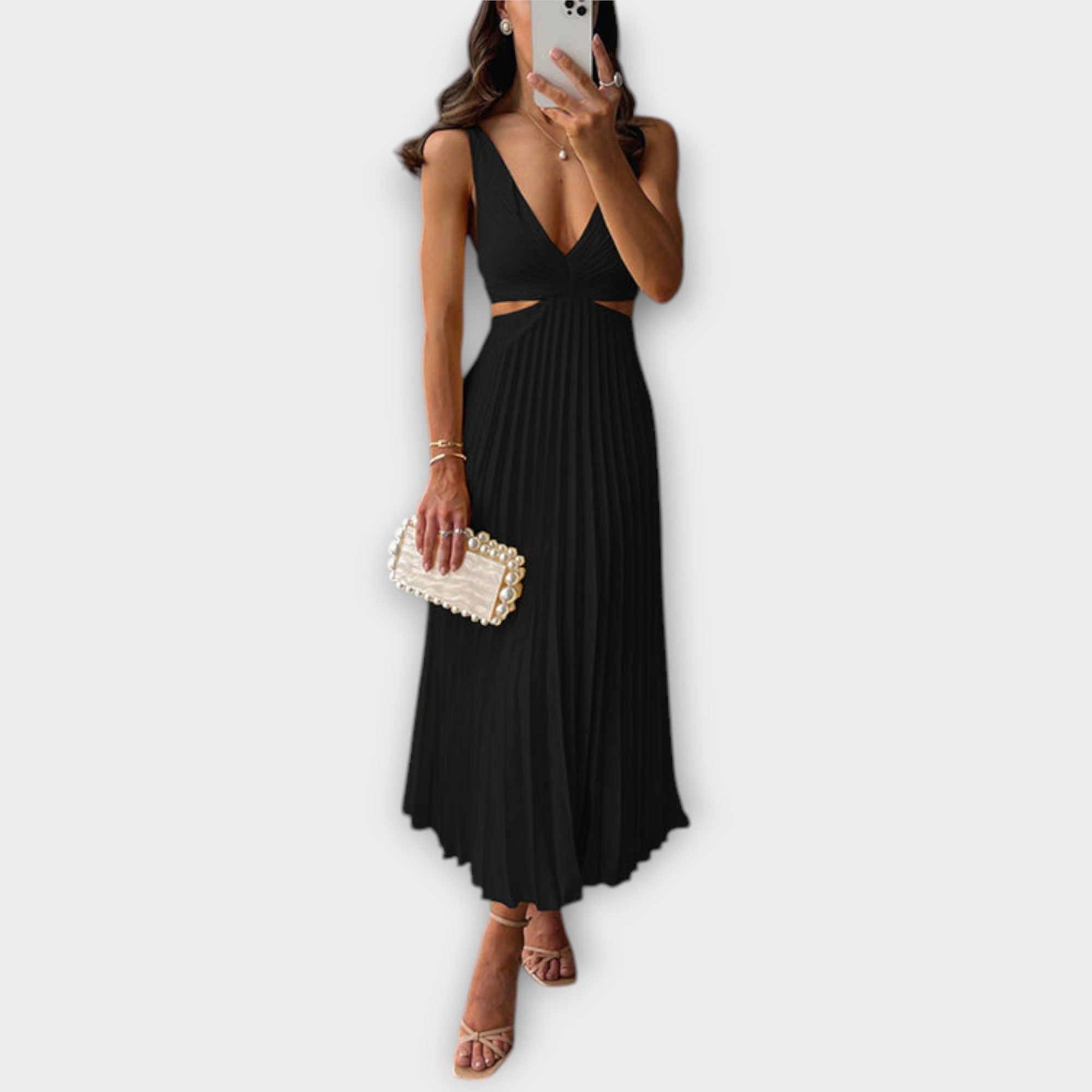 Vivien | Elegante abito da sera midi con pieghe — 2