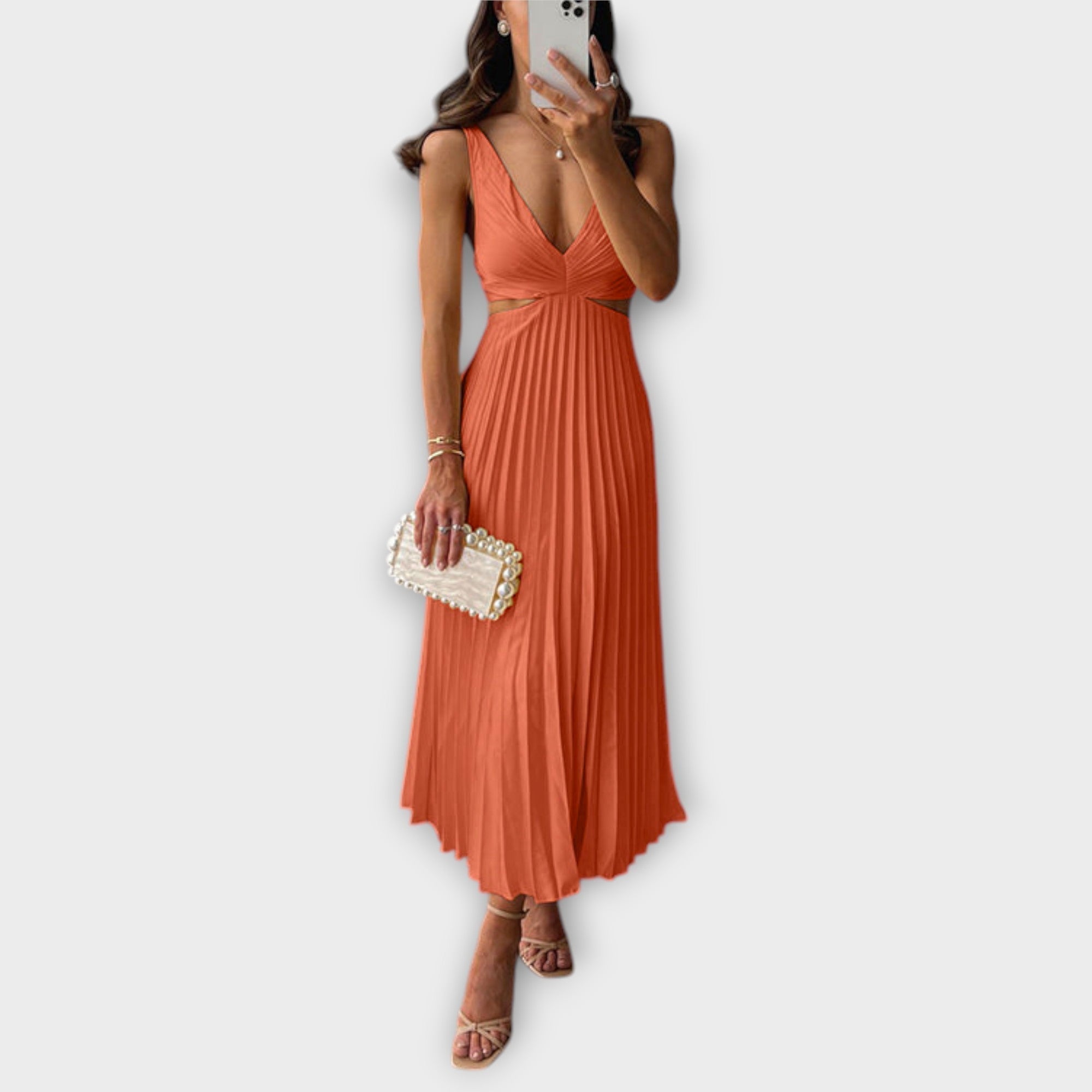 Vivien | Elegante abito da sera midi con pieghe — 4