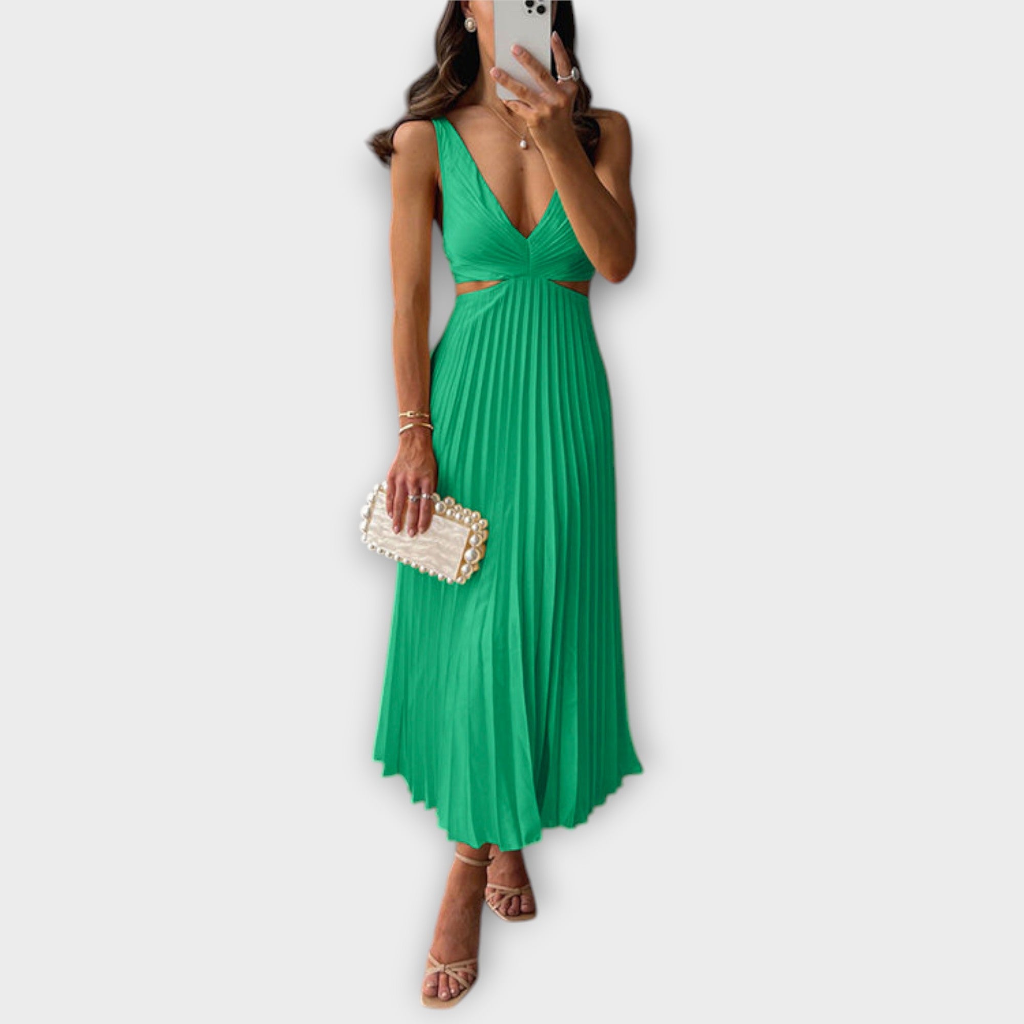 Vivien | Elegante abito da sera midi con pieghe — 5