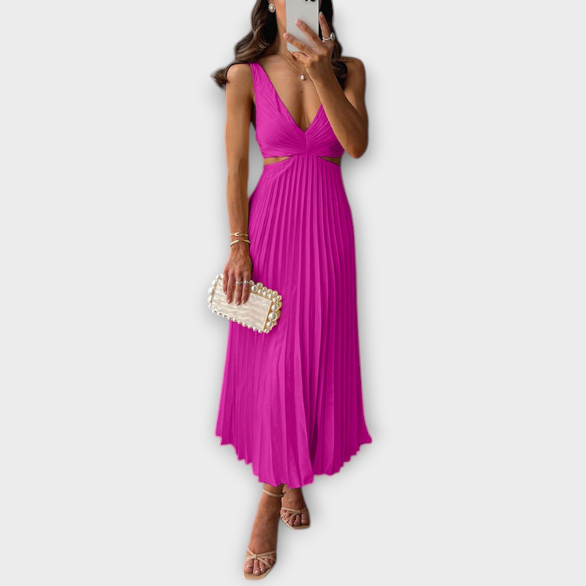 Vivien | Elegante abito da sera midi con pieghe — 6