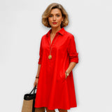 Isabelle | Abito chemisier moderno con colletto e maniche a tre quarti — 1