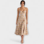 Laura | Abito bustier aderente con una moderna stampa floreale primaverile — 4
