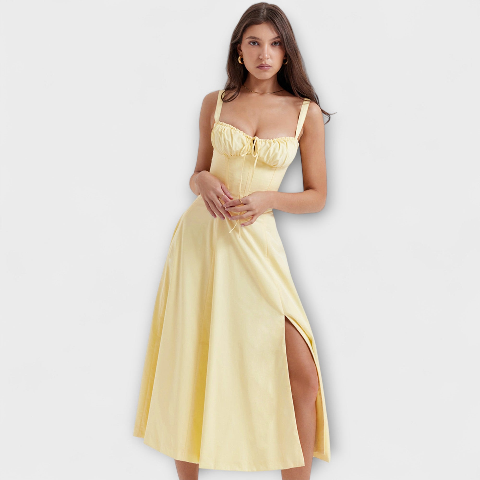 Laura | Abito bustier aderente con una moderna stampa floreale primaverile — 6