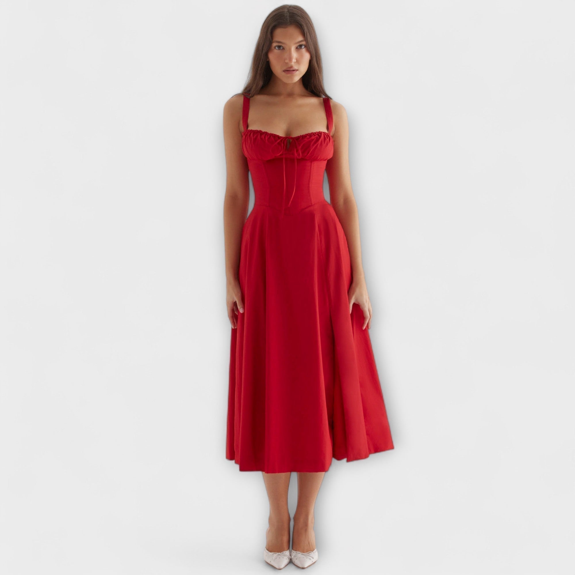 Laura | Abito bustier aderente con una moderna stampa floreale primaverile — 8